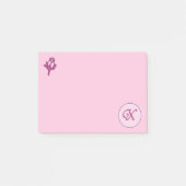 Post-it® Rose rose monogramme X (Devant)