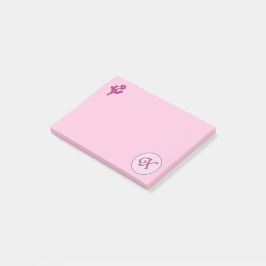 Post-it® Rose rose monogramme X (Incliné)
