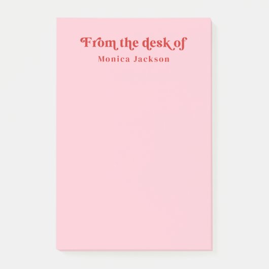 Post-it® Rose | rouge, ambiance rétro simple du bureau de (Devant)