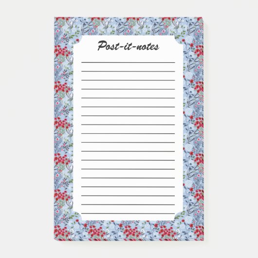 Post-it® Rose rouge Bleu Blancs (Devant)