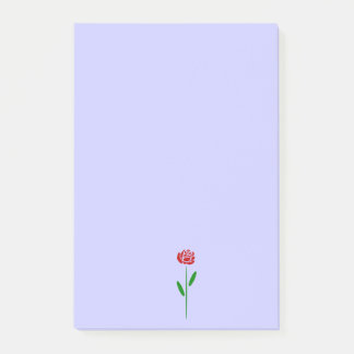 Post-it® Rose rouge unique Art Déco avec feuilles et tige v