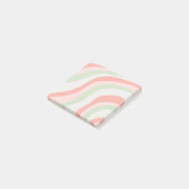 Post-it® Rose Sage Vert Pastel Stripes Chic Moderne Rétro (Incliné)