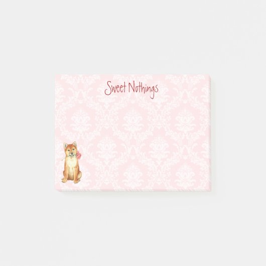 Post-it® Rose Valentin Shiba Inu (Devant)