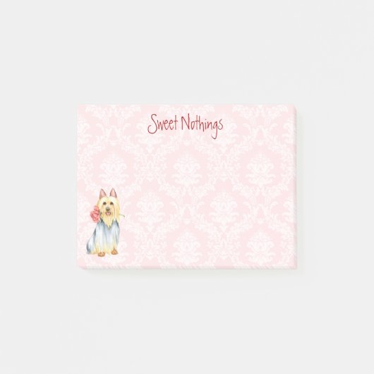 Post-it® Rose Valentin Silky Terrier Post-it Notes (Devant)