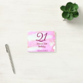 Post-it® Rose vert pastel 21e anniversaire simple nom date (Bureau)