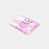 Post-it® Rose vert pastel 21e anniversaire simple nom date (Incliné)