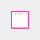 Post-it® Rose vif chaud | Votre Nom (Devant)