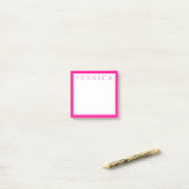 Post-it® Rose vif chaud | Votre Nom (Sur un bureau)