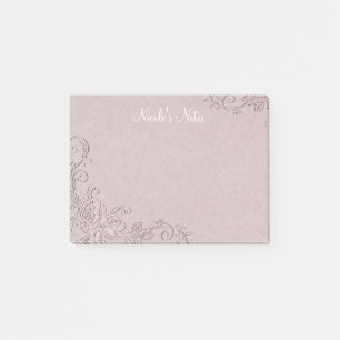 Post-it® Rose vintage personnalisée avec effet gaufrage Gla