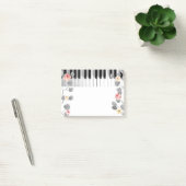 Post-it® roses aquarelle sur piano feuillage gris (Bureau)