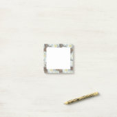 Post-it® Roses blanches motif romantique rustique (Sur un bureau)