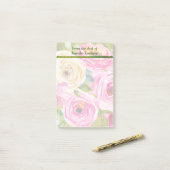 Post-it® Roses d'aquarelle en rose et crème (Sur un bureau)