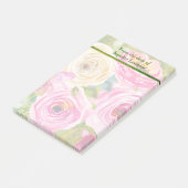 Post-it® Roses d'aquarelle en rose et crème (Incliné)