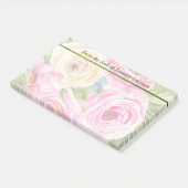 Post-it® Roses d'aquarelle en rose et crème (Incliné)