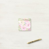 Post-it® Roses d'aquarelle en rose et crème (Sur un bureau)
