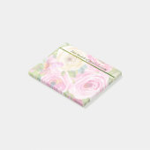 Post-it® Roses d'aquarelle en rose et crème (Incliné)