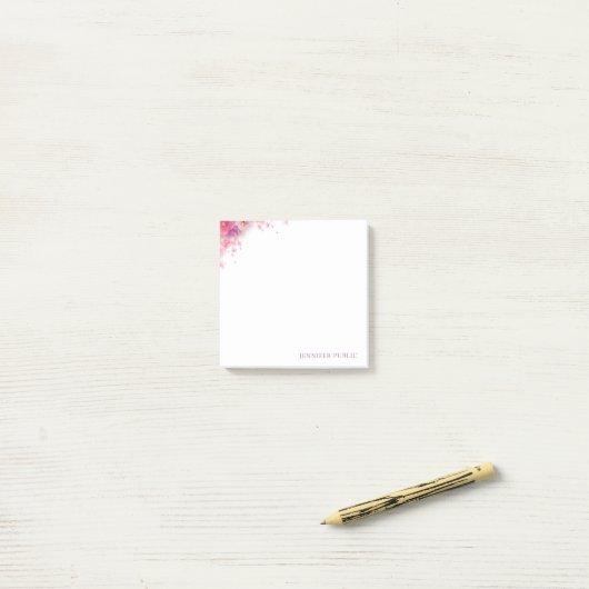 Post-it® Roses d'aquarelle Fleurs Élégantes Modèles moderne (Sur un bureau)