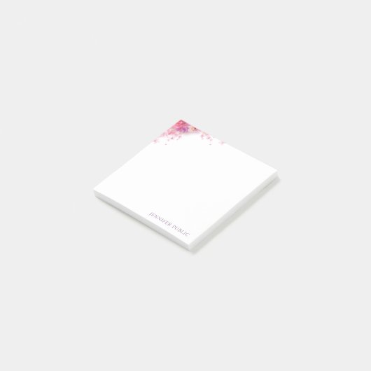 Post-it® Roses d'aquarelle Fleurs Élégantes Modèles moderne (Incliné)