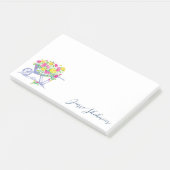 Post-it® Roses d'aquarelle personnalisés | Barre de roues r (Incliné)