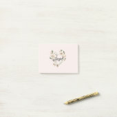 Post-it® Roses Fines Plumes Cœur Amour Romantique (Sur un bureau)