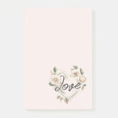 Post-it® Roses Fines Roses Fines Plumes Cœur Amour (Devant)