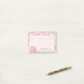 Post-it® Roses pastel rêveuses abstraites avec nom (Sur un bureau)