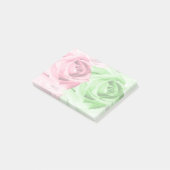 Post-it® Roses rose et vert Élégant Notes collantes (Incliné)