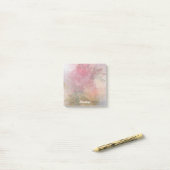 Post-it® Roses rose jaune Aquarelle Mélange Monogramme (Sur un bureau)