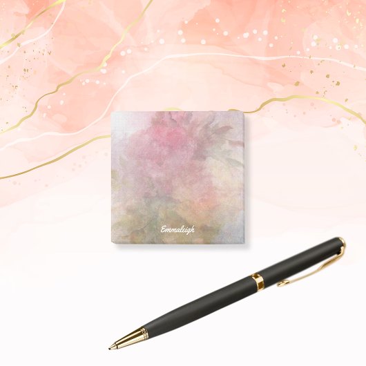 Post-it® Roses rose jaune Aquarelle Mélange Monogramme