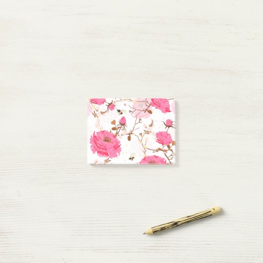 Post-it® Roses roses (Sur un bureau)