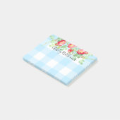 Post-it® Roses rouges rustiques Florales Bleues Buffalo Nom (Incliné)