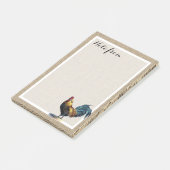 Post-it® Roster bleu bleu jaune personnalisé sur Faux Jute  (Incliné)