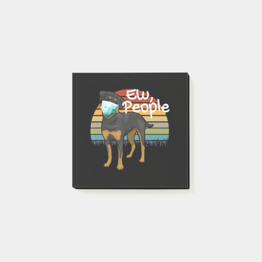 Post-it® Rotweiler Chiot avec Masque - Ew Personnes - Rottw (Devant)
