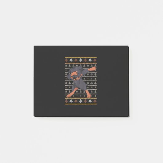 Post-it® Rotweiler Doux moche de Noël Chien Dab Danse (Devant)