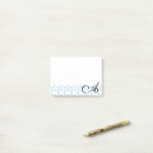 Post-it® Roues bleues Ciel Initiales Personnalisées (Sur un bureau)