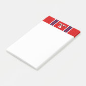 Post-it® Rouge avec Marine White Stripes Team Jersey (Incliné)