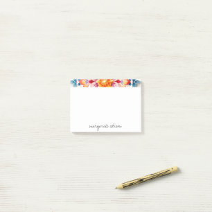 Post-it® Rouge Blanc Orange Floral Design