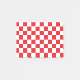 Post-it® Rouge et blanc Checkered