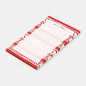 Post-it® Rouge et blanc rennes nordiques Impression personn (Incliné)