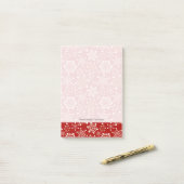 Post-it® Rouge et motif de vacances d'or (Sur un bureau)