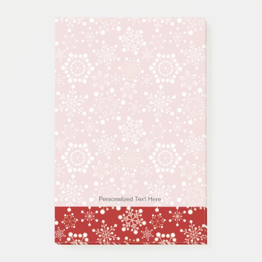 Post-it® Rouge et motif de vacances d'or (Devant)