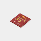 Post-it® Rouge, Faux Gold 35e anniversaire, avec nom person (Incliné)
