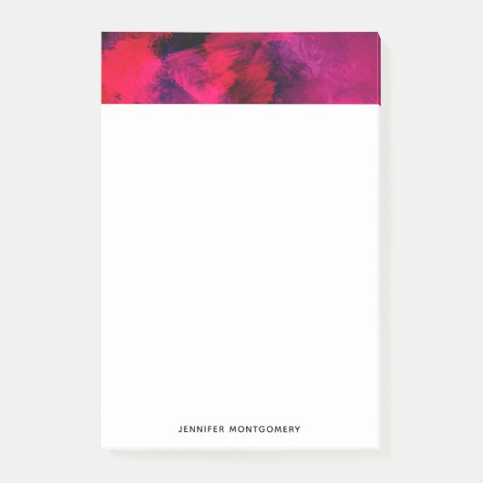 Post-it® Rouge foncé et violet Gras & Abstrait moderne (Devant)