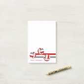 Post-it® rouge gris volleyballs personnalisé nom de l'entra (Sur un bureau)