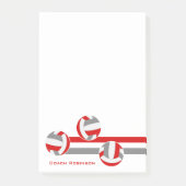 Post-it® rouge gris volleyballs personnalisé nom de l'entra (Devant)