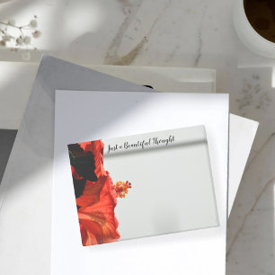 Post-it® Rouge Hibiscus Fleur Juste De Belles Pensées Gris