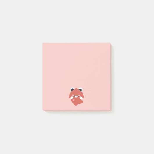 Post-it® Rouge Panda d'amour mignon (Devant)