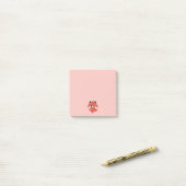 Post-it® Rouge Panda d'amour mignon (Sur un bureau)