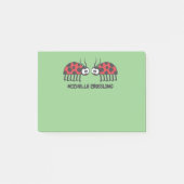 Post-it® Rouge Vert doux Noir Curieux Ladybug et Spots (Devant)