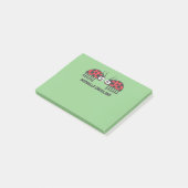 Post-it® Rouge Vert doux Noir Curieux Ladybug et Spots (Incliné)